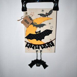 Mud Pie Halloween Applique Bat with Dangle Leg Towel#42170107B NWT